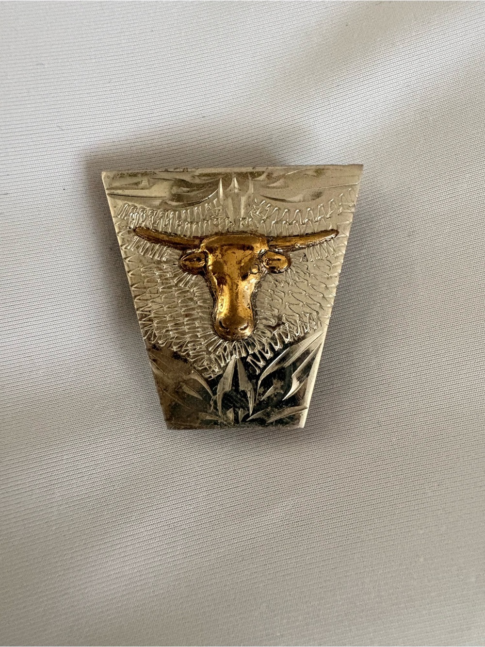 Gold and Silver Bolo tie Longhorn Decorative Accent - Unbranded
